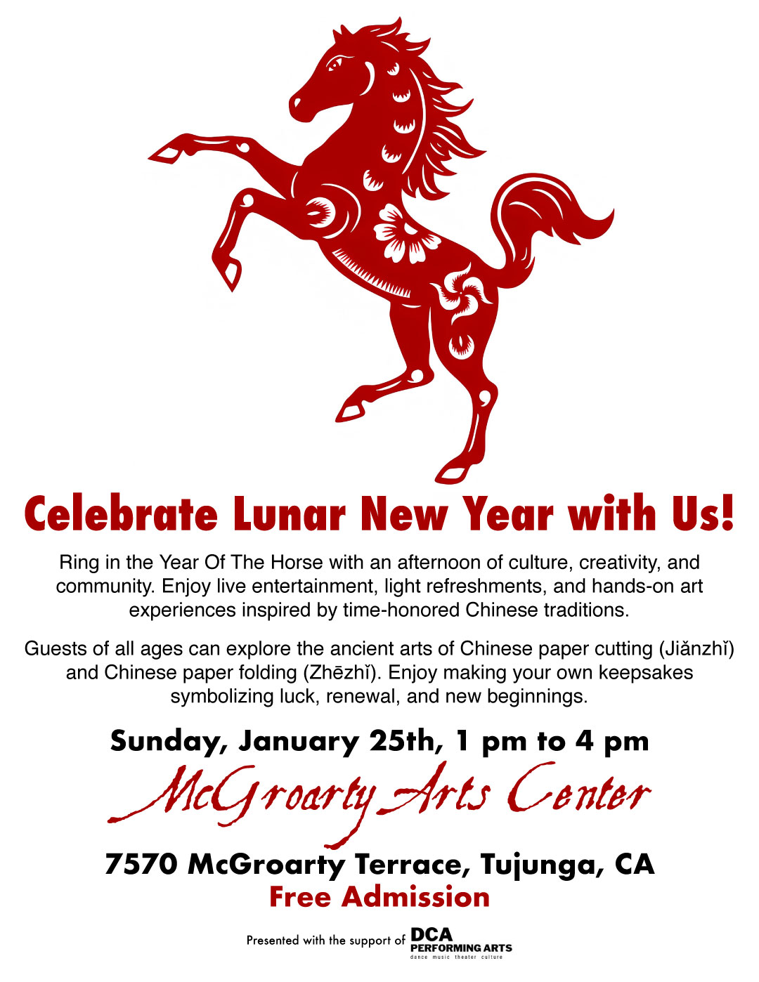 Celebrate Lunar New Year at McGroarty Arts Center